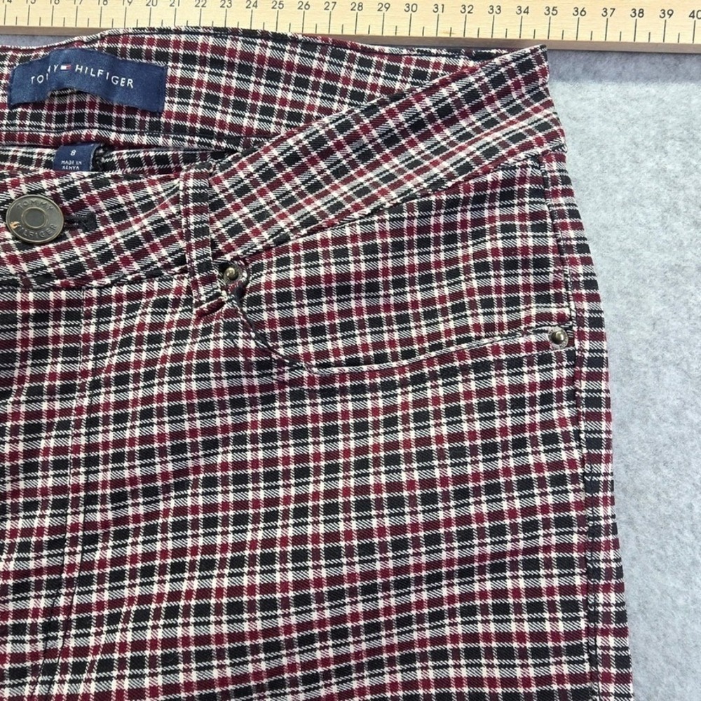 Tommy Hilfiger Womens Plaid Slim Ankle Pants Navy Red Cream Size 8 - Picture 5 of 12